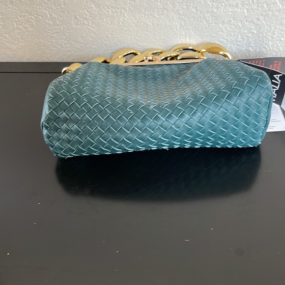 NWT Stella Bianca Italian Woven Leather Clutch Bag in Teal. - Picture 5 of 6